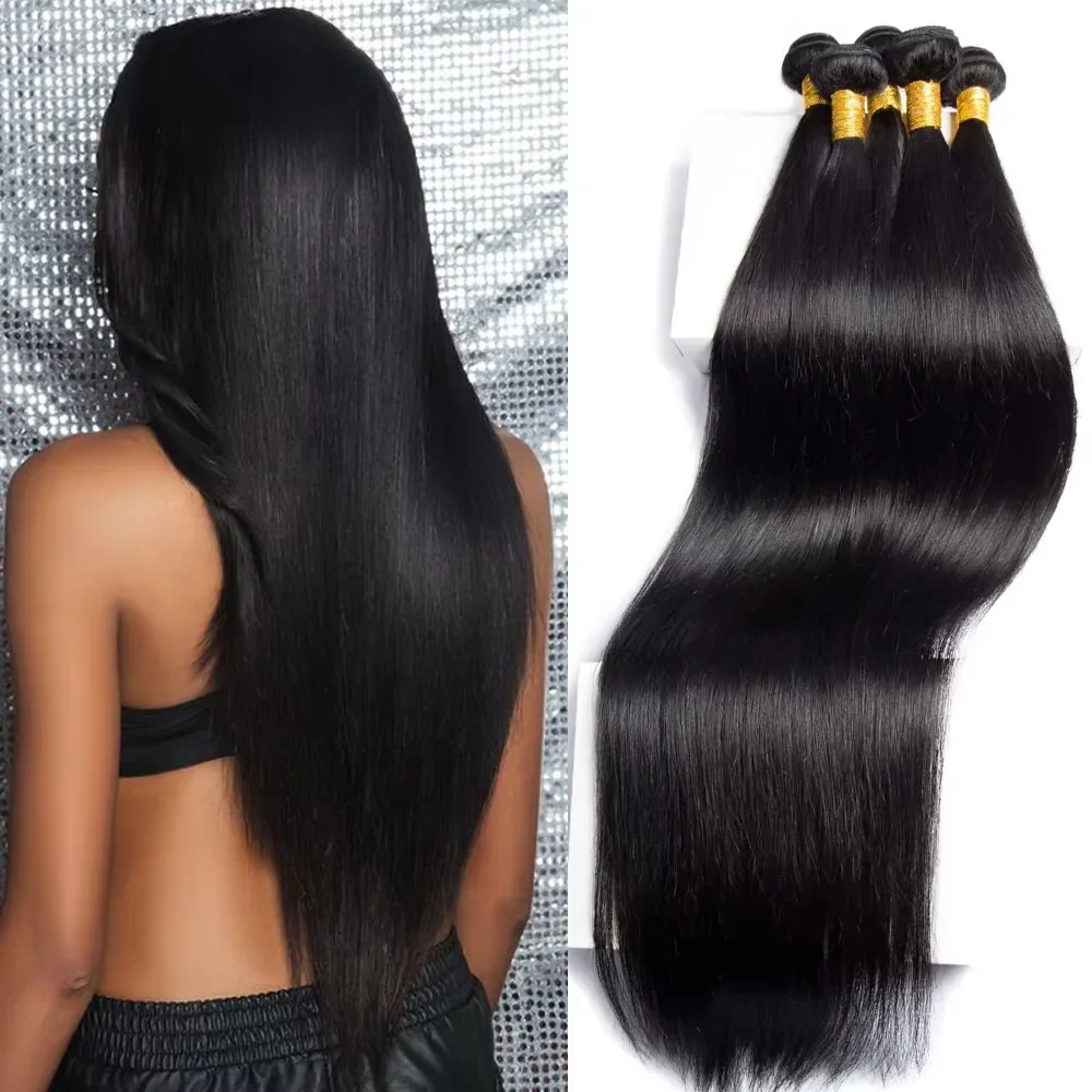 Brazilian Raw Human Hair Bundles 30 Inch Straight 3 4 Bundles Virgin Remy Hair Weft Extensions Women Sew In quickly Weave Bundle 2