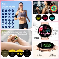 Montre connectée de luxe pour femmes, écran AMOLED de 1.32 pouces, moniteur de fréquence cardiaque, de pression artérielle, étanche IP68, montres de sport 6