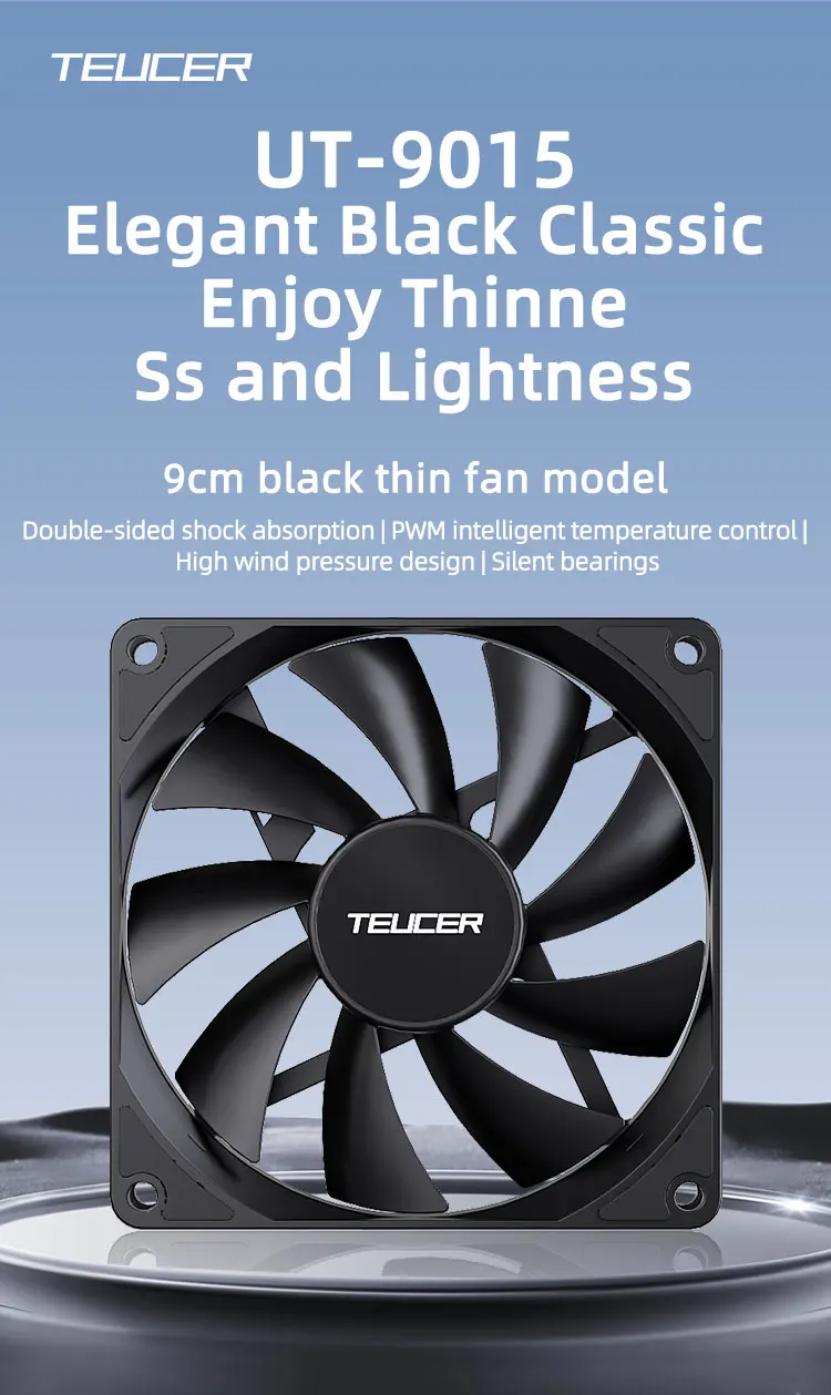UT-9015 92mm 12V 4Pin PWM 1000-2700RPM Ultra-thin Fan for ATX Cases and CPU Cool