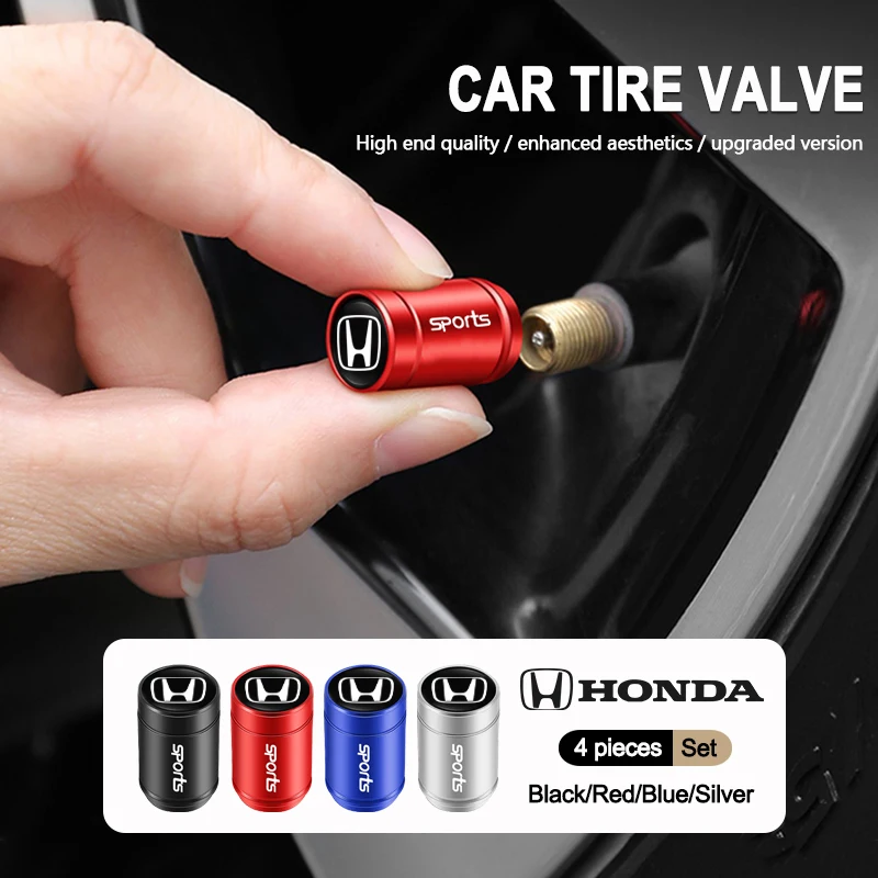 4pcs รถล้อยางวาล์ว Caps Air Stem สําหรับ Honda Accord Civic FIT Insight CRV JAZZ HRV CRZ CRX City VEZEL นักบิน Odyssey 1