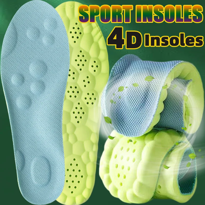 

4D спортивные массажные стельки для обуви, высокоэластичные стельки для бега, корзины для ног, стельки для обуви, ортопедические вставки с поддержкой свода стопы, унисекс