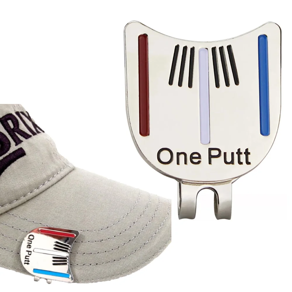 

One Putt Ball Position Mark Golf Training Aids Golf Hat Clip Golf Ball Marker Aiming Tool Golf Putting Alignment