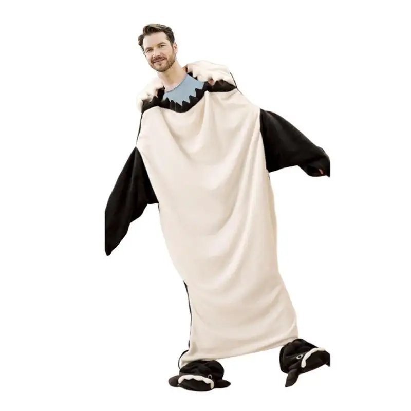 

Shark Blanket Adult Blanket Hooded Super Soft Flannel Wearable Shark Snuggie Cute Cozy Shark Lightweight Adult Hoodie For Women