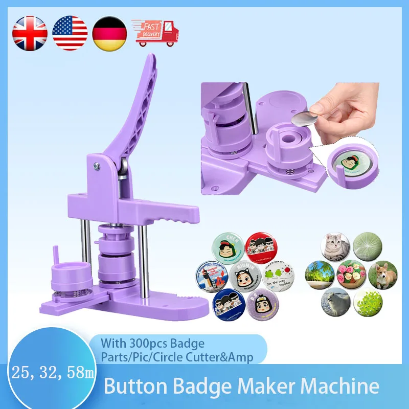 Badge Machine Maker Kit DIY Badge Pin Maker Circular Cutter Button Maker 300PCs 25mm 32mm 58mm badge maker button maker machine