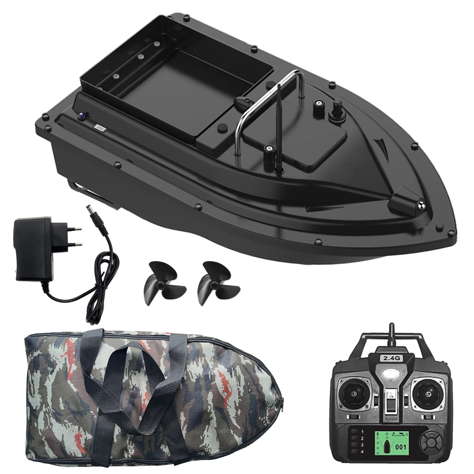 Barca Radiocomandata Per Esca Da Pesca Con GPS E Luce LED – Doppio Motore, Portata 500 M, Batteria 5,2 Ah, Schermo LED - 3