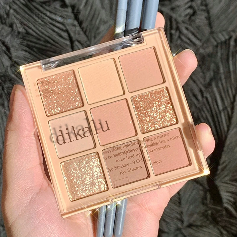 DIKALU 9 Color Eyeshadow Palette Makeup Shimmer Matte Lasting Eye