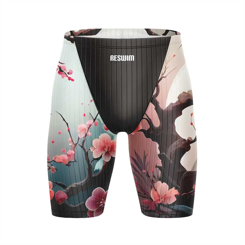 Summer Men's Jammer Swimsuit Training Swim Shorts Trunks Beach Tights Swimming Pants Swimwear Running Sports Surf Shorts Trunks