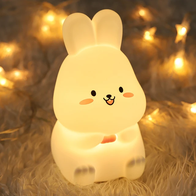 Veilleuse enfant forme lapin avec câble USB