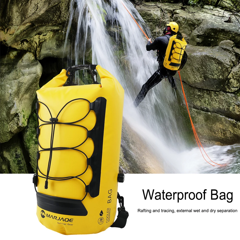 20L Insulated Backpack Dry Wet Separation Roll Closure Sack Large Capacity Waterproof Pack for Kayaking Rafting Boating Swimming waterproof dry bag