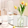 1Pcs Cylinder Flower Vase Shatterproof Plastic Vases Acrylic Hydroponic Home Decor Clear Large Tall Transparent Decorative Vase 6