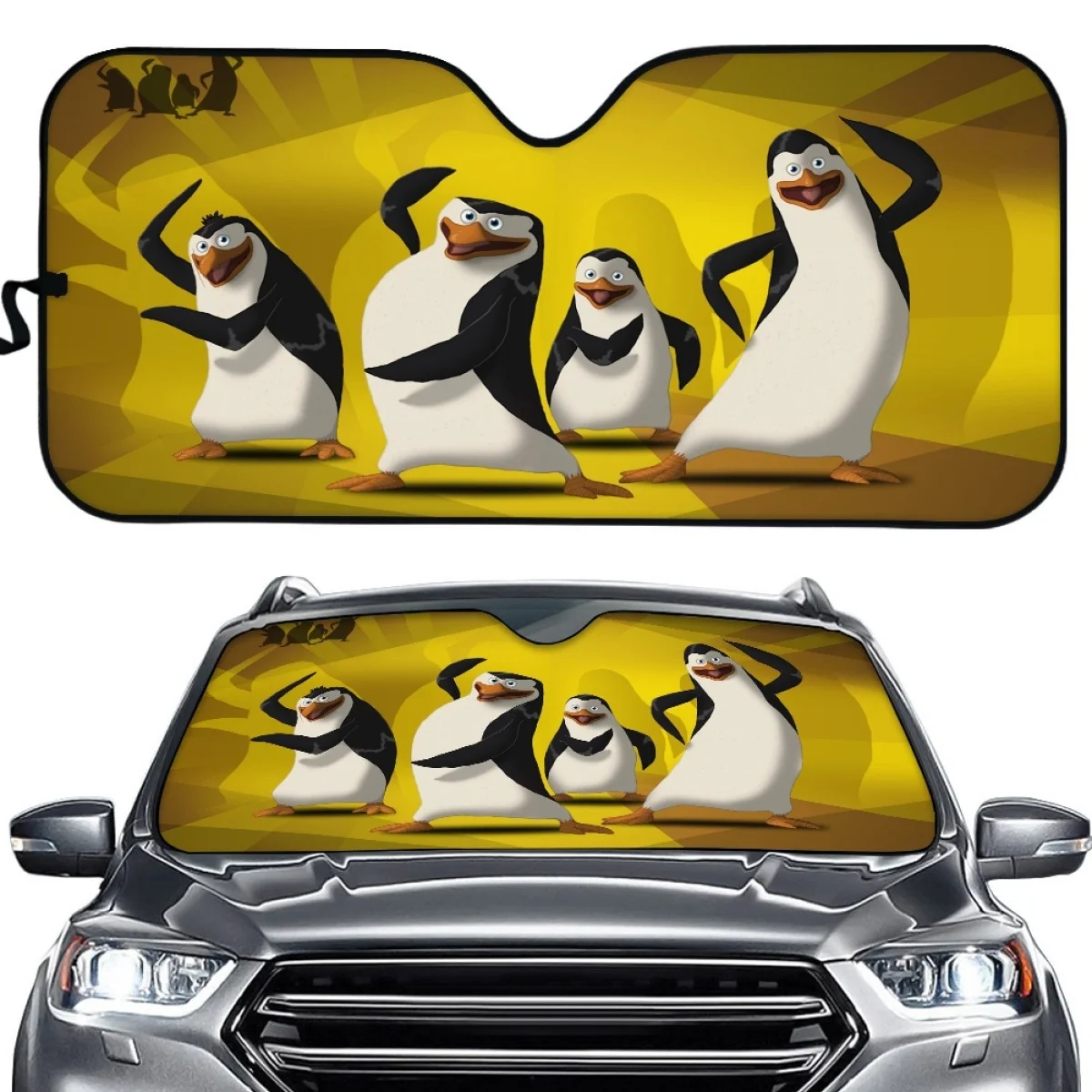 

INSTANTARTS Front Windshieled Sunshade for Car Penguins Auto Visor Shield Cover Summer Vehicle Sun Shades pare soleil de voiture