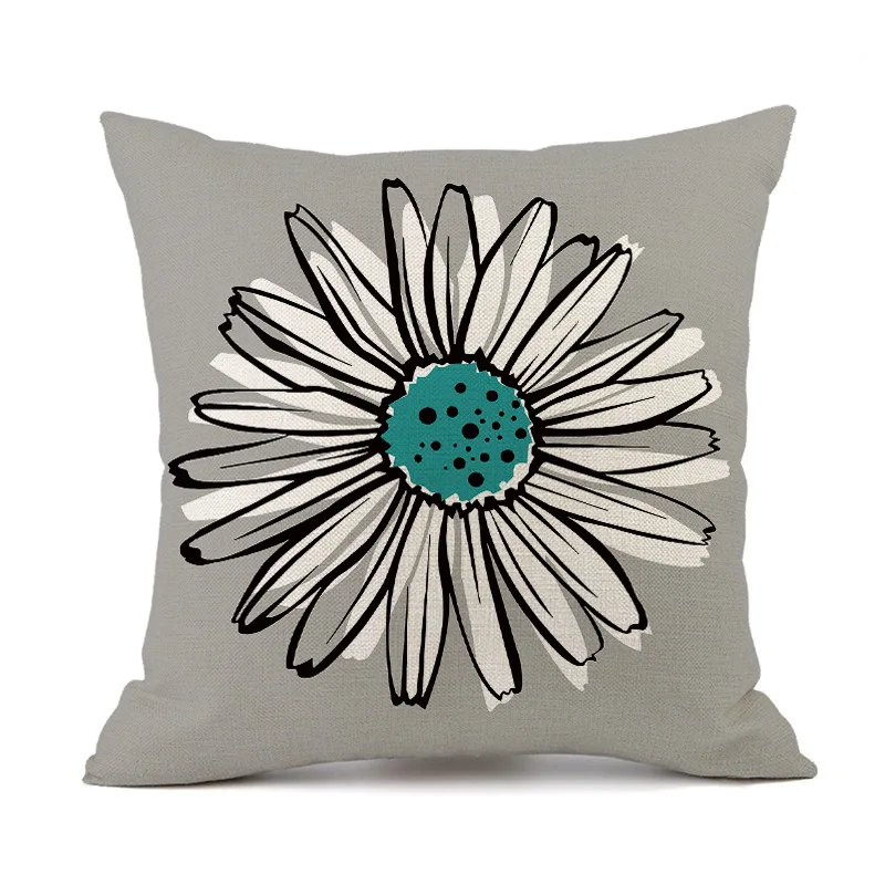 Ohok Funda De Cojín Impermeable De 45 X 45 Cm, Juego De 4 Fundas Decorativas Para Exteriores, Cojines Decorativos Para Sofá, Salón, Balcón, Jardín, Coche (margarita Verde B
