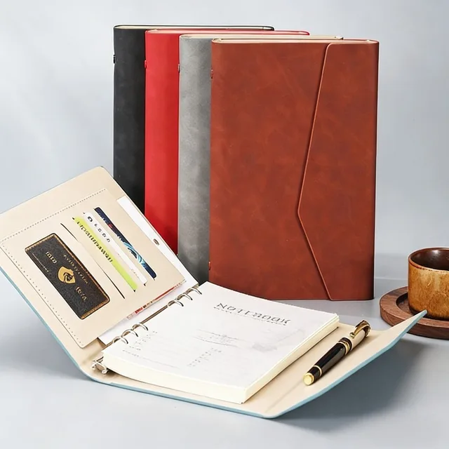 A5 6-Ring Binder with Lined Paper and Multifunctional Storage Pocket for Cards Budget Planner Notebook Journal Organizer​ 1