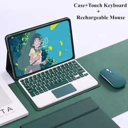 Slim Bluetooth Keyboard Case with Mouse - Universal Fit for Honor Pad 10 12.1 (Dark green 03)