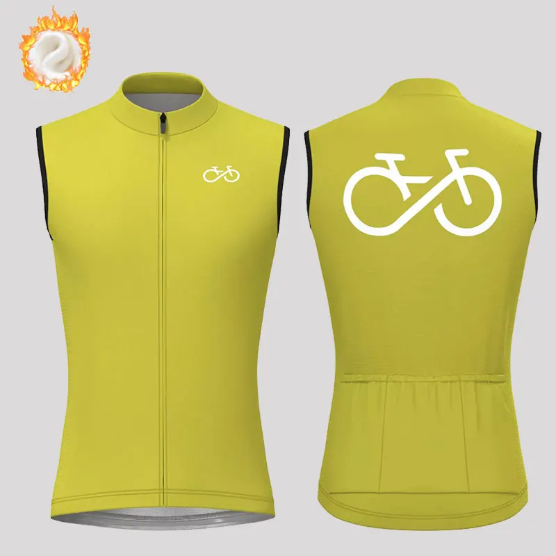 Winter Cycling Vest for Men New Winter Thermal Fleece Bicycle Warm Vest Mountain Road Bike Warm Sleeveless Cycling Jerseys