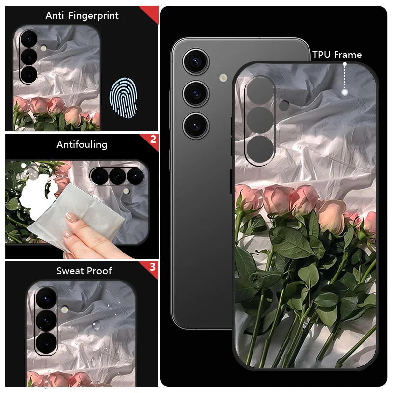 Elegant Pink Rose Flower Soft Phone Case - Stylish and Protective Cover