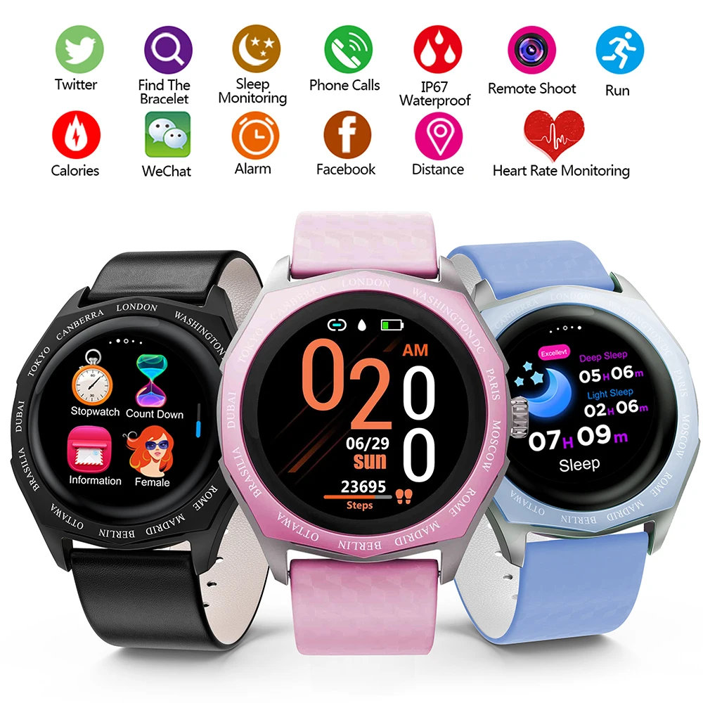 

Pressione Sanguigna Cardiofrequenzimetro 1.22 Inch Full Touch Panel Impermeabile Waterproof Smart Watch Color Touch Screen