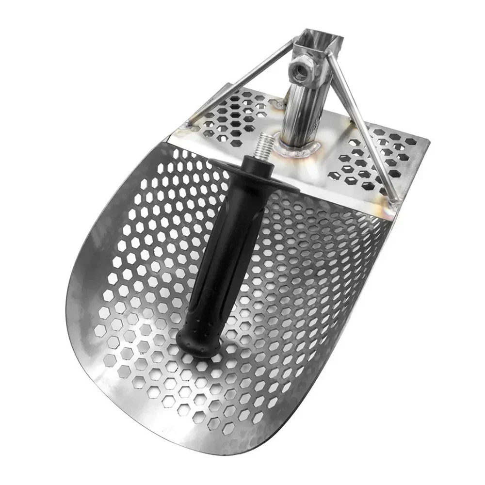 Stainless Steel with Handle Beach Sand Scoop，Underwater Searcher Tool Fast Treasure Sifting Gold Digging Spade Metal Shovel Tool
