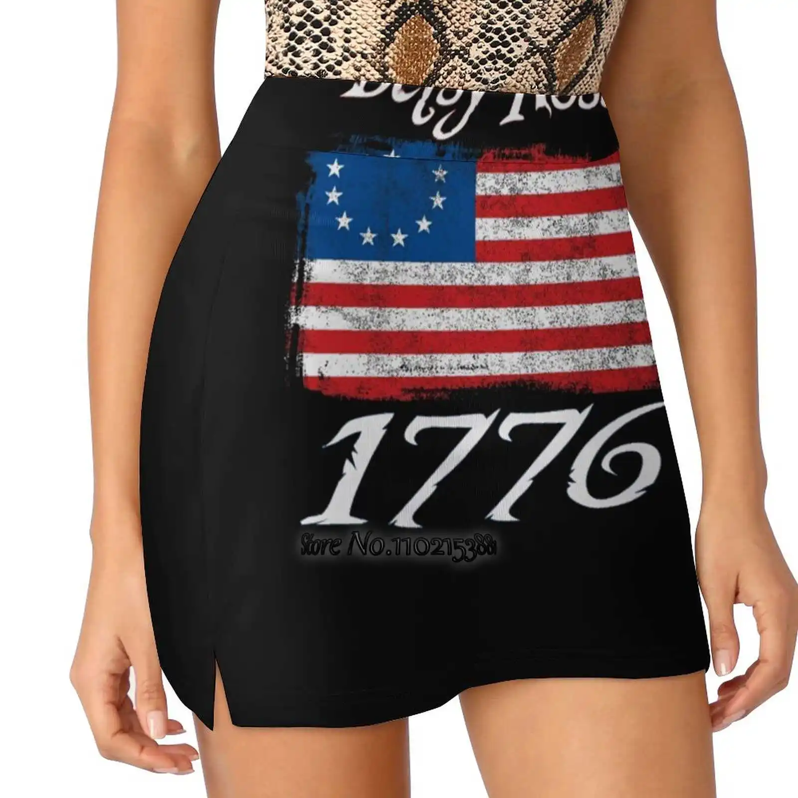 

1776 оригинальная рваная теннисная юбка Бетси Росс с флагом Rebel, привлекательная трапециевидная юбка-шорты в стиле Харадзюку