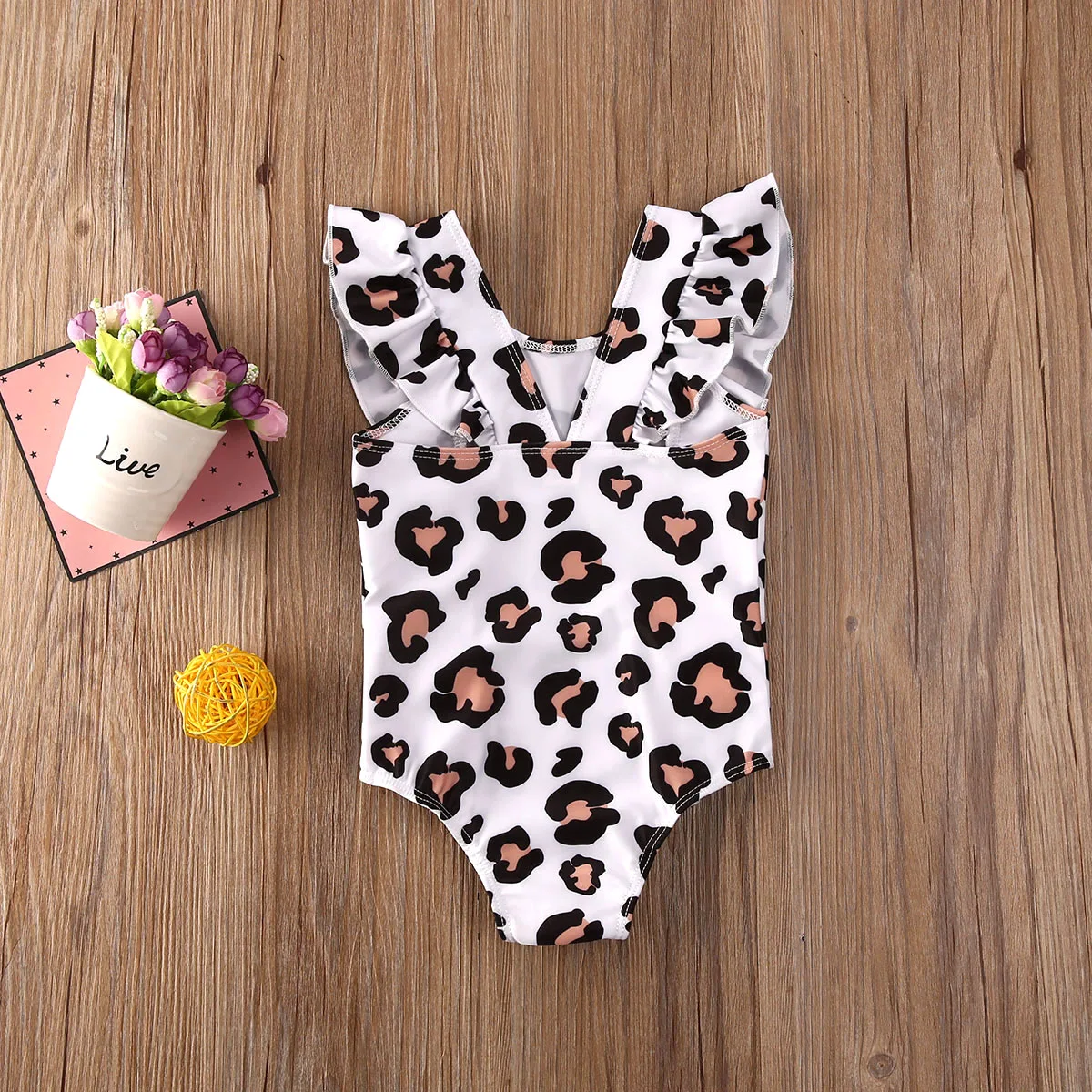 Children swimwear Kids Baby Summer Girl Ruffle Print Bikini Swimwear Swimsuit Bathing Beach Beach Wear Sleeveless Print Ruffles Bikini