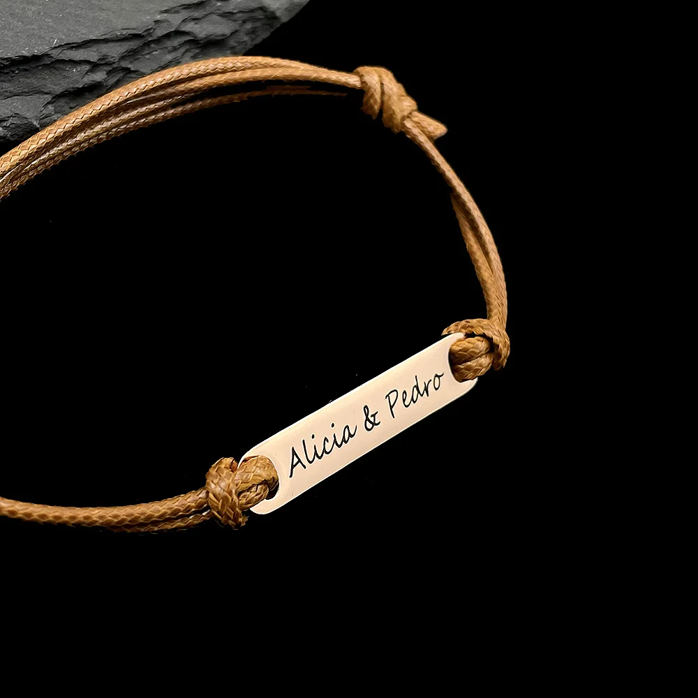 Bracelet Homme En Acier Inoxydable Personnalisée Avec 2-6 Prénoms Bracelet Personnalisable Argent | – FR