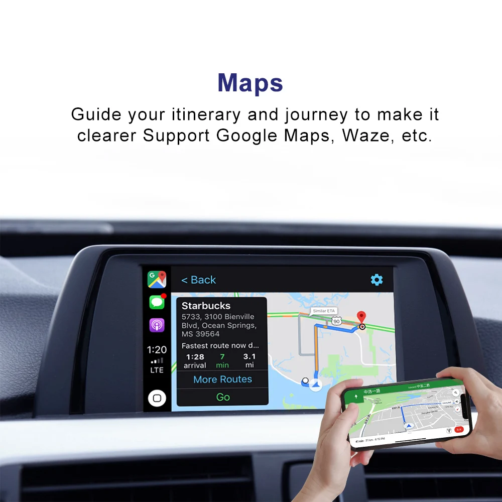 Car CarPlay Wireless Connection Decoder Box With 6.5''/8.8''/10.2''Screen For BMW F20 F21 F22 F23 NBT System