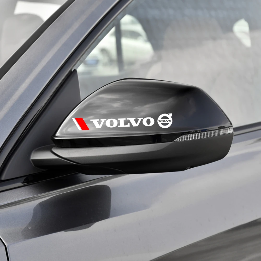 Car sticker covers automobile steering wheel sticker 4PCS Car Door Handle Rear View Mirror Sticker Vinyl Decals Auto Badge Accessories For Volvo XC90 XC60 XC70 C60 XC40 V40 S60 S90