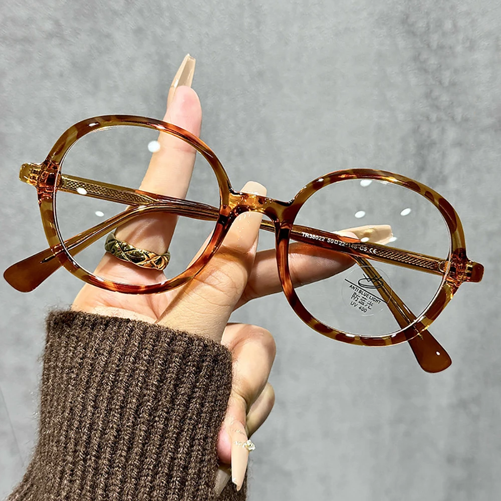 Round Frame Glasses Fashionable Fashion Glasses Anti-Blue Light Glasses Lightweight For Daily Wear Women Gaming