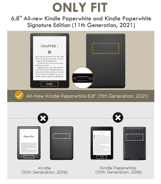 Étui Kindle Paperwhite 11e génération 2021, 6,8 Pouces, Coque