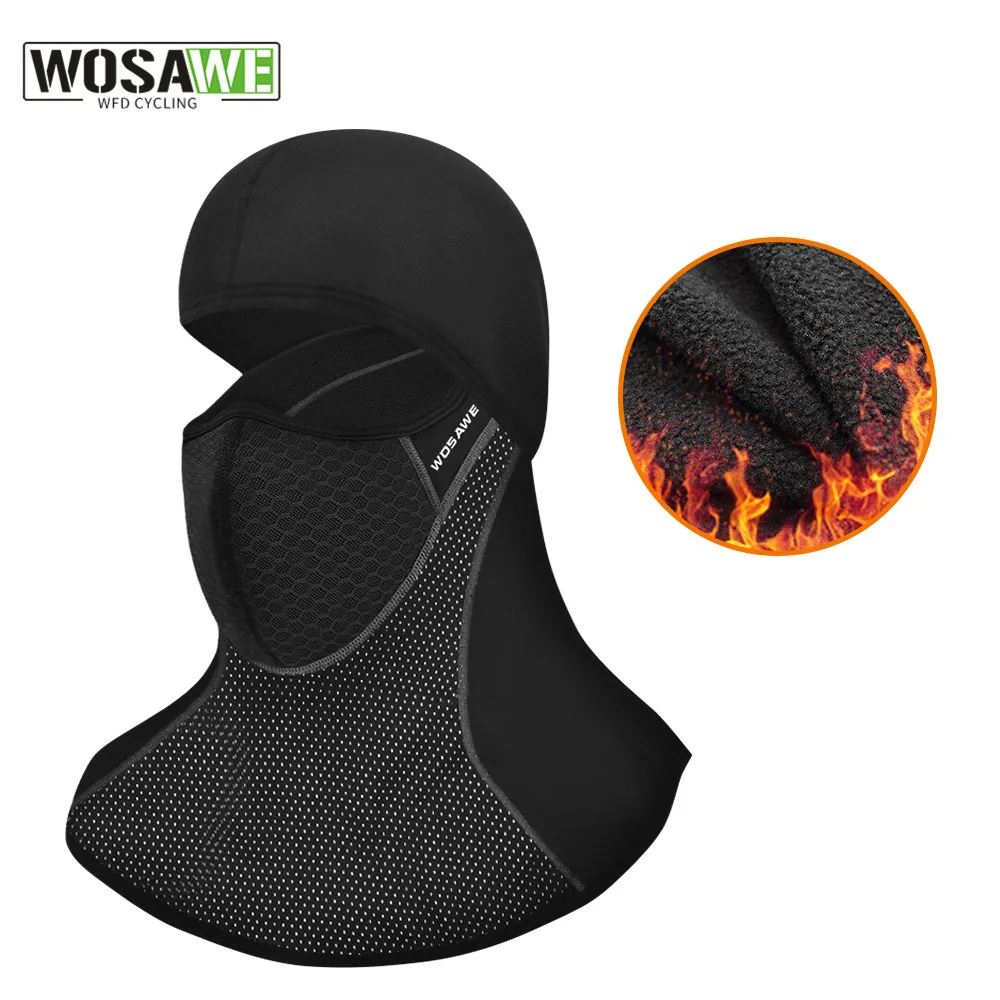 

WOSAWE Winter Bandana Cycling Balaclava Fleece Thermal Full Cover Face Ski Mask Hat Cycling Sports Helmet Liner Cap Men's Caps