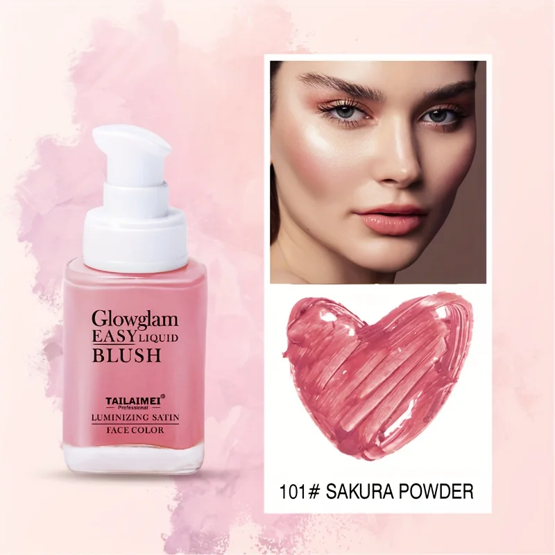 Liquid powder blusher air feeling light, thin, transparent, color rendering, long-lasting facial makeup powder blusher liquid 6