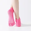 Hot Sale Women Anti-slip Yoga Socks Fingers Fitness Pilates Socks Gym Five Toe Sport Socks Cotton Colourful Elastic Winter 4