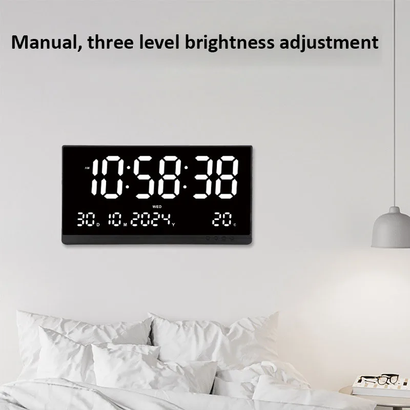 21 Inch Large Digital Wall Clock Large LED Screen Display Clock with Time/Date/Week/Temperature 12/24H Adjustable Brightness wall clock,digital wall clock