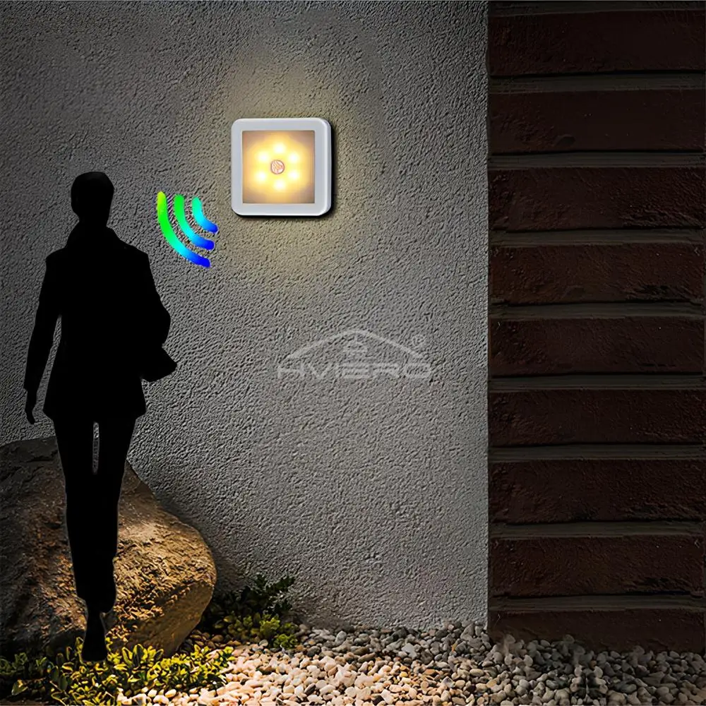 Motion Controlled Human Body Sensor LED Night Light Smart Battery Operated WC Bedside Lamp For Room Hallway Pathway Home Light 2