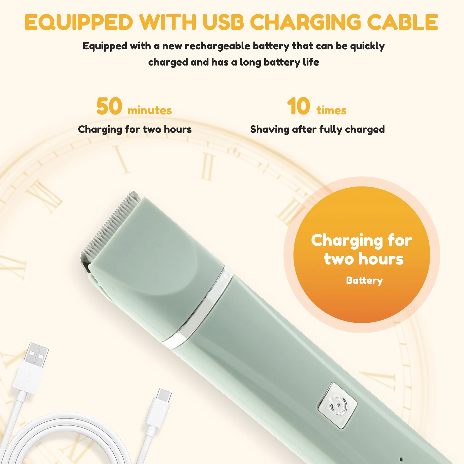 Electric Pet Hair Clippers 6500 rpm Two Speed Dog Grooming Kit Rechargeable Low Noise Dog Paw Trimmer for Small Dogs and Cats