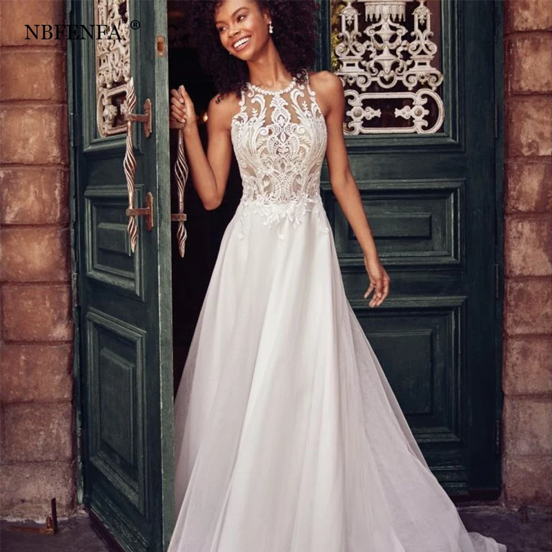 

Sexy White Floral Print Lace Wedding Dresses for Bride Elegant Long Prom Evening Guest Party Women Dress Summer Formal vestidos