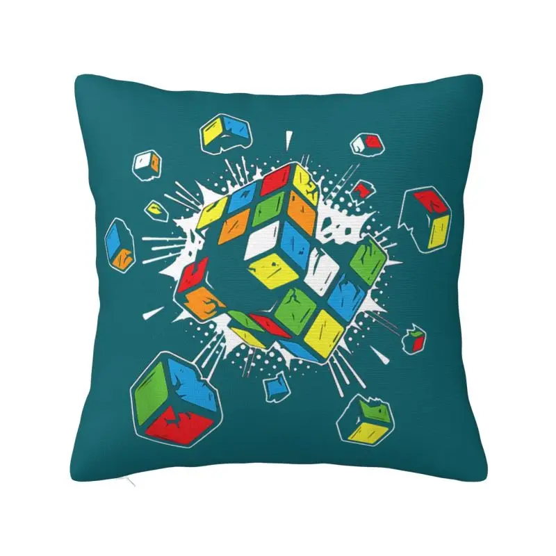 

Exploding Rubix Rubiks Magic Cube Throw Pillow Case Home Decoration Math Gift Nordic Cushion Cover Soft Pillowcase