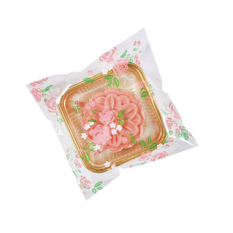 100pcs/lot 10*10cm Plastic Cartoon Cookie&Candy Bags Self-Adhesive Gift Bag For Wedding Party Supplies Biscuit Packaging Bag