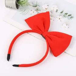 Elegant Red & Black Bow Knot Hairband - Stylish Hair Accessory (Red)