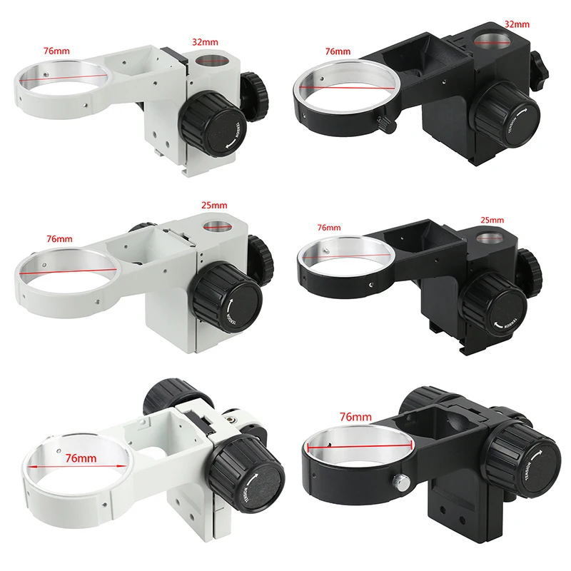 

76mm Diameter Microscope Head Holder Stereo Zoom Microscope Stand Bracket Adjustable Trinocular Binocular Microscope Focus Arms