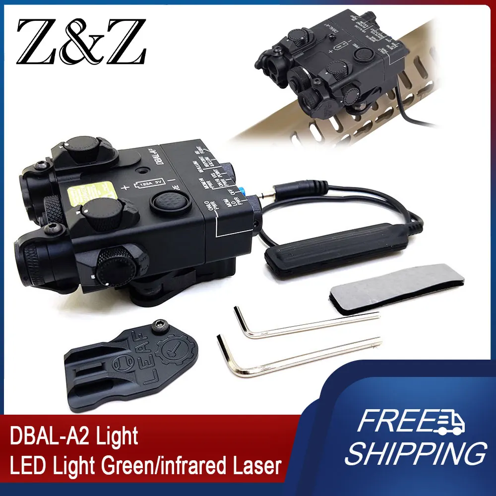 

Tactical DBAL A2 Weapon Hunting White LED Infrared Green Lasers Scout Light Aluminum Outdoor Flashlight Indicator Fit 20mm Rail