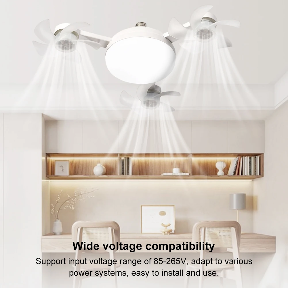 E26/E27 LED Drone Fan with Light Remote Control Ceiling Fan Lamp 50/60W Dimming Electric Light for Bedroom Living Room Decor