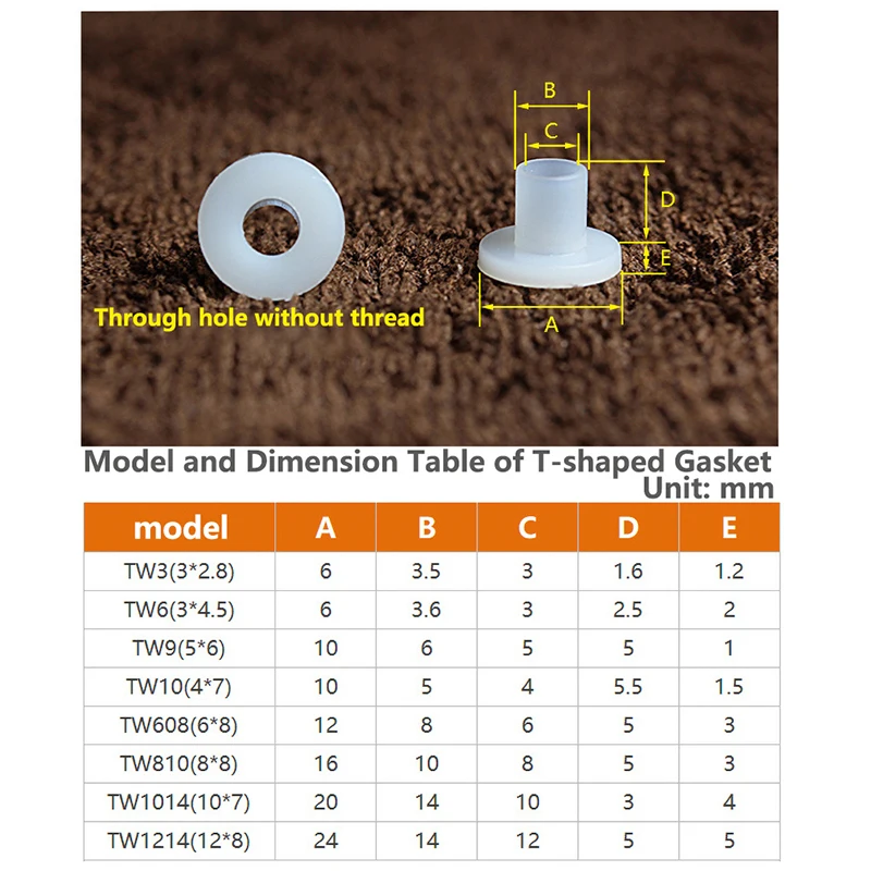 5/10/20/50/100Pcs M3-M16 T-shaped Nylon Washer Plastic Concave Convex nylon washer