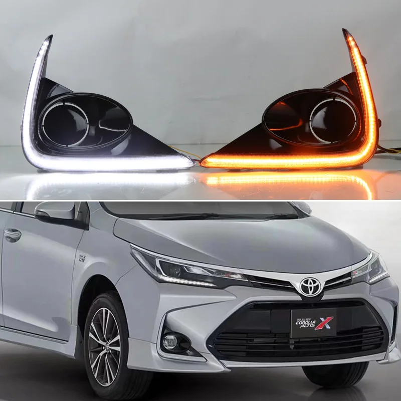 

2PCS LED Daytime Running Light For Toyota Corolla Altis X 2021-2023 Car 12V LED DRL Lamp Dynamic Turn Signal Waterproof