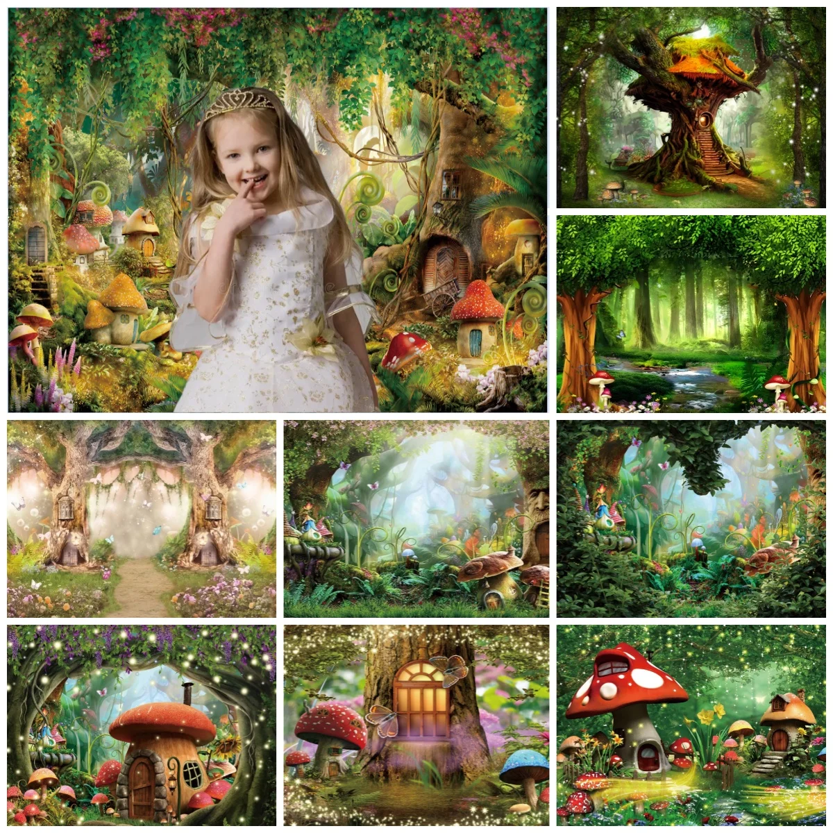 Dreamy Jungle Backgrounds for Photographs Mushroom Forest
