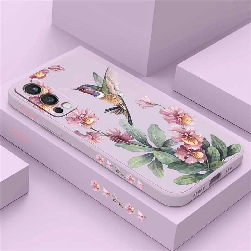 Soft Silicone Shockproof Case with Floral Bird Print