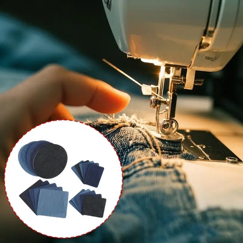 20pcs Bügel-On-Jeans-Patches Dekorative Jeans-Flecken Kleidung Patches mit Nähen Reparaturset für Jeanshemd Jacken Y08E – Detail 9