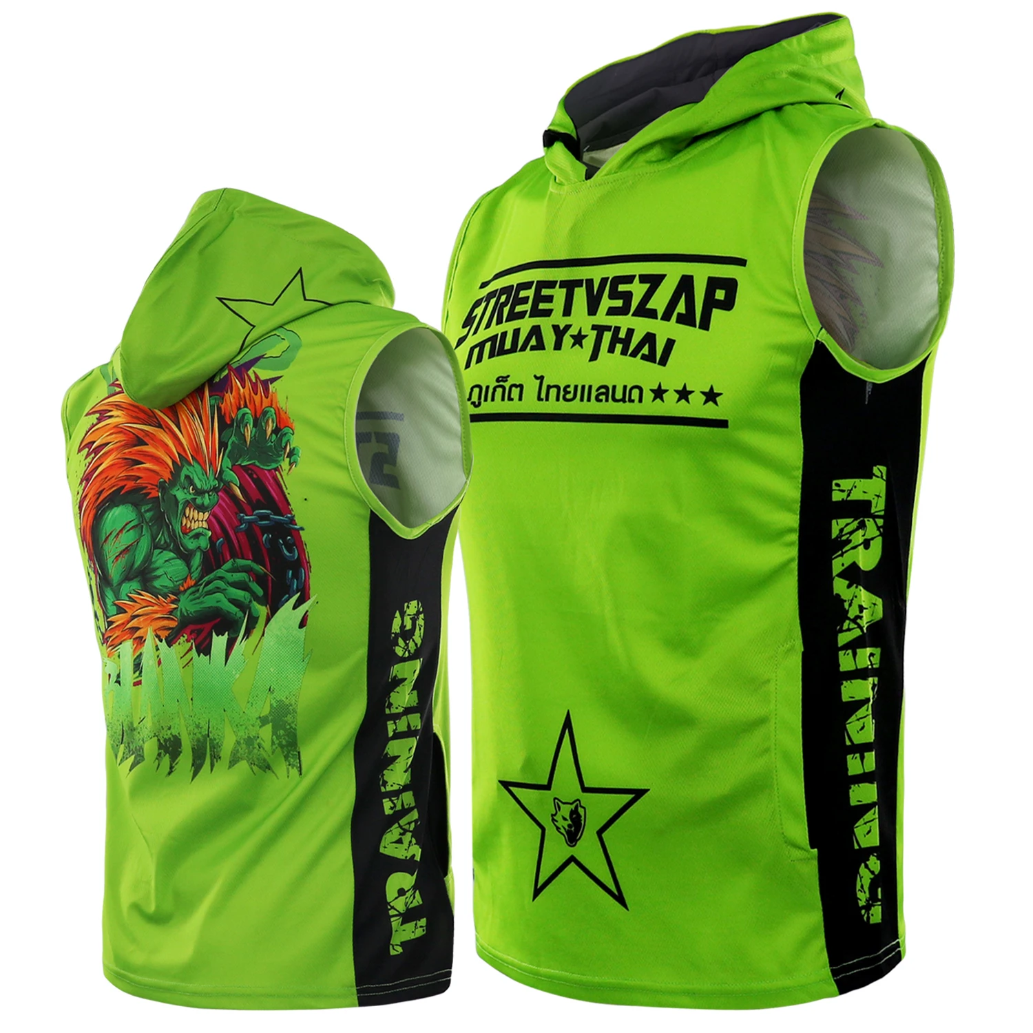 VSZAP Thai boxing stitching sleeveless hoodie MMA sports training