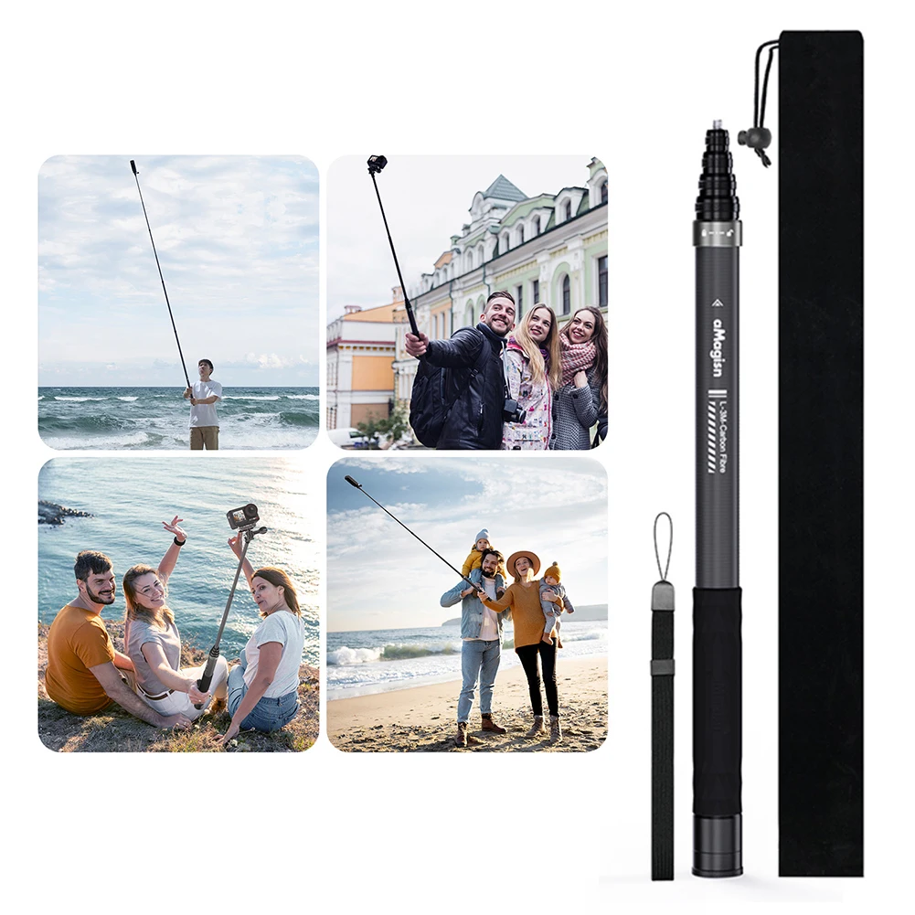 Bastone selfie invisibile in carbonio per action cam_voghion.com