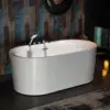 Whirlpool Water Jetted and Air Bubble Freestanding Heated Soaking Combination Bathtub with Faucet Air Massage 1